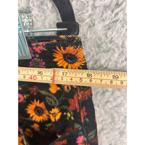 Wrangler High Rise Fierce Flare Floral Corduroy Jeans Black Multicolor 16x34 - Picture 6 of 9